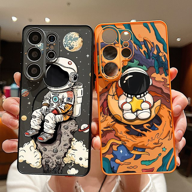 Magnetische Handyhülle YISHANGOU mit Weltraum-Astronauten-Print für Samsung Galaxy S26 S25 S24 Ultra S23 FE A57 A56 A37 A17 A55 A26 A36 A35 in Blau und Multicolour - Bild 1