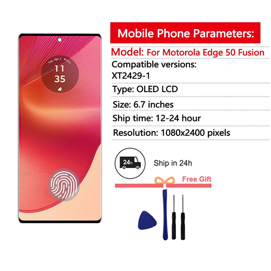 Motorola Edge 50 Fusion OLED-Display Ersatz mit LCD-Touchscreen-Digitizer für Modell XT2429-1 - Bild 2