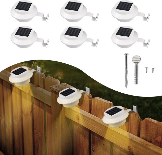 KDULIT Solarbetriebene Außenleuchten mit 3 LED-Lampen in Weiß für Garten und Terrasse mit warmweißem Licht und Dämmerungssensor - Bild 1