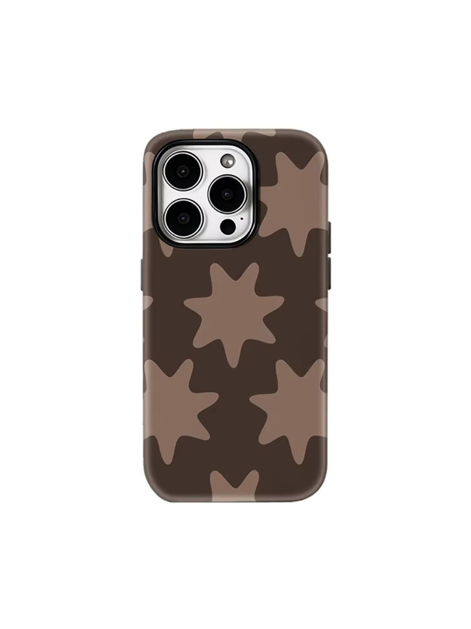 Potdemiel Handyhülle mit Retro Star Motiv in Braun für iPhone 17 16 15 14 13 12 Pro Max Plus mit doppelschichtiger Rückseite - Bild 5
