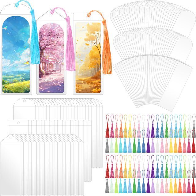60 Sets MOJOYCE Bastelpapier-Lesezeichen in Multicolour zum Selbergestalten und Bemalen für Kinder und Buchliebhaber - Bild 1
