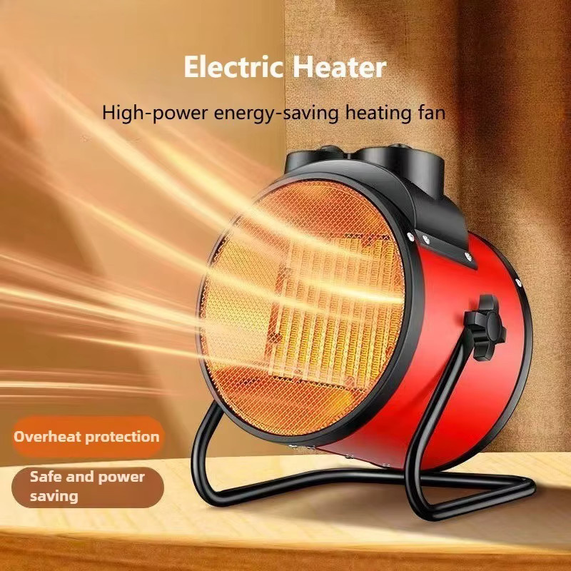 NOCCLILI Tragbarer elektrischer Fan-Heater mit 2000W, einstellbarem Thermostat, 2 Heizstufen und Lüftermodus in Rot - Bild 2