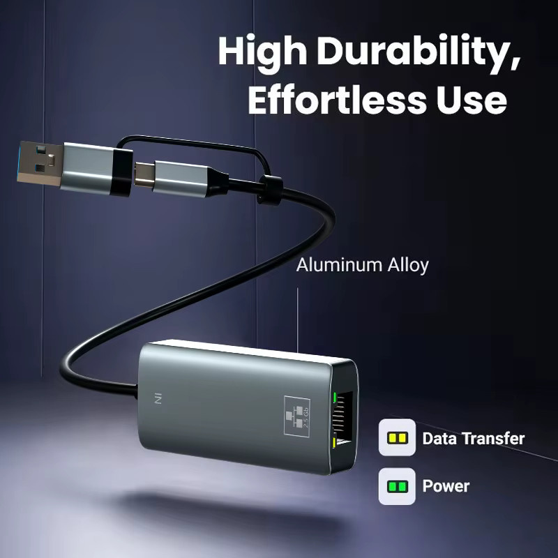 SHOYEE USB-C Ethernet-Adapter mit 2,5 GbE Geschwindigkeit für Laptop, PC und NAS-Server - Bild 2