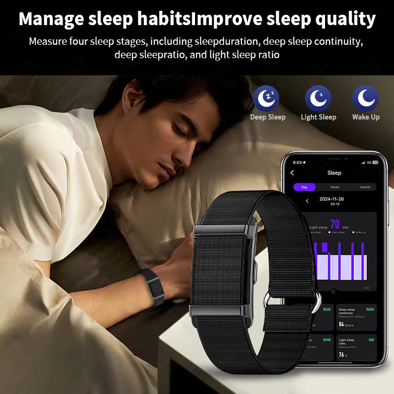 LIGE Fitness Smart-Armband für Damen und Herren mit Herzfrequenzmesser, wasserdicht bis 1 ATM, Schwarz - Bild 3