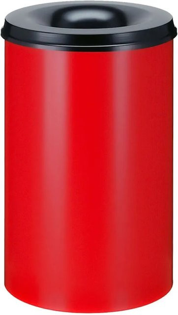 PROREGAL Selbstlöschender Papierkorb und Abfallsammler aus Metall, 110 Liter, Rot und Schwarz, H x Ø: 72 x 47 cm - Bild 1