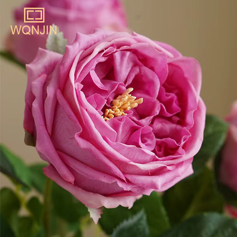 WQNJIN Austin Rose Pfingstrose als künstliche Dekofloral für Tisch und Hochzeit in Weiß oder Pink - Bild 3