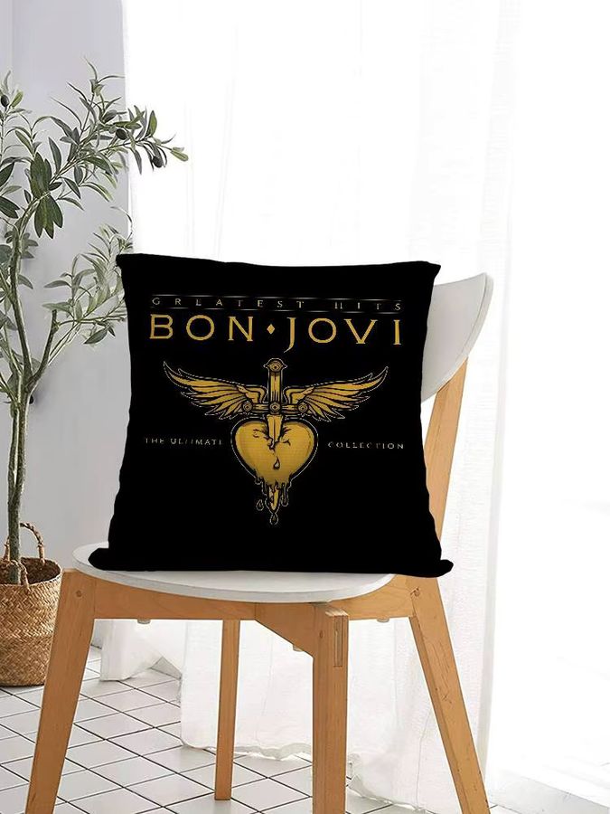 B-Bon J-Jovi Rock Kissenbezug aus Plüsch mit quadratischem Design für dein Sofa und deine Heimdekoration - Bild 5