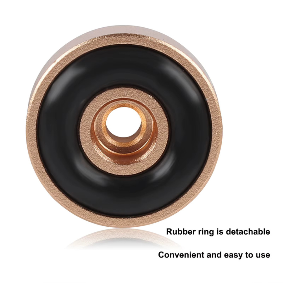 VBESTLIFE Verstärker Füße aus Aluminiumlegierung als Stoßdämpfer und Pads für Lautsprecher, Schwarz und Gold, Durchmesser: 20 mm, Höhe: 8 mm - Bild 2