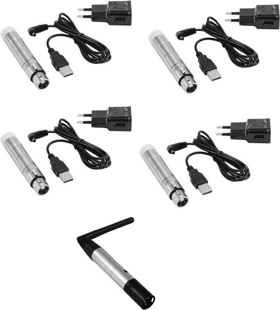 Eurolite QuickDMX Set mit 1 Sender und 4 AKKU Empfängern in Silber (20000901) - Bild 1