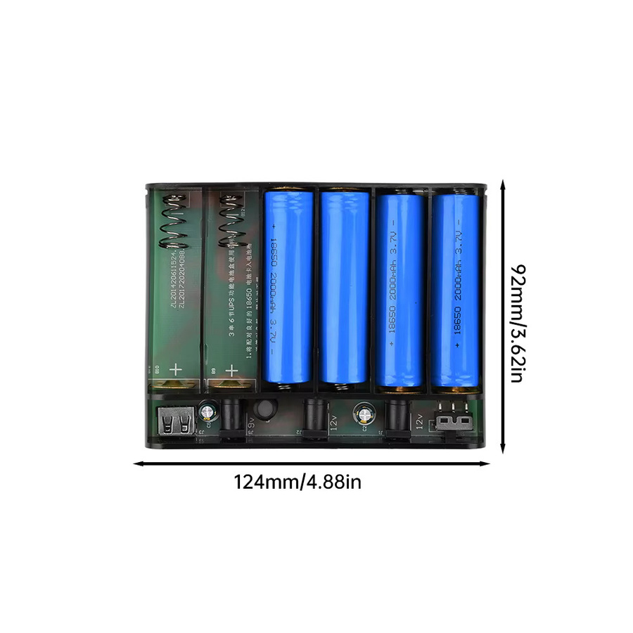 Aideepen DIY USV Power Bank Kit für Router und Mobilgeräte, 5V 9V 12V Ausgang, Schwarz - Bild 6