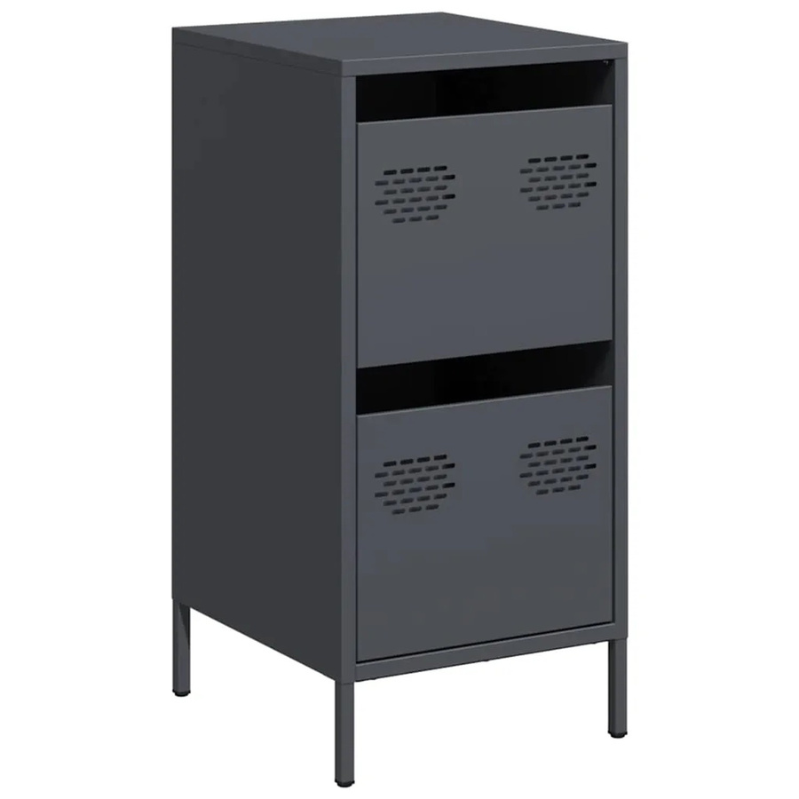 vidaXL Sideboard aus kaltgewalztem Stahl in Anthrazit matt, B/T/H: 35 x 39 x 73,5 cm - Bild 2