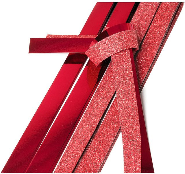 Glänzende Papierstreifen Glitter in Rot von Gebrüder Bertels - Bild 1