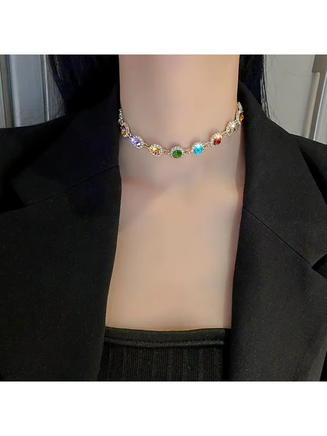 DREJEW Choker-Halskette, Kristall, Bunt, Damen - Bild 5