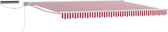 vidaXL Elektrische Ausziehbare Markise mit Semi-Cassette in Rot und Weiß, B: 400 cm, T: 300 cm - Bild 1
