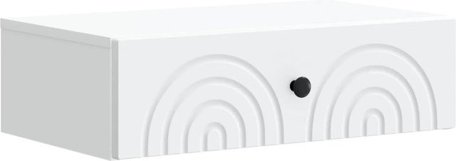 vidaXL Wandmontierter Beistelltisch in Weiß, Modernes Design für Wohnzimmer, Schlafzimmer oder Büro, B/T/H: 59 x 34,5 x 17 cm - Bild 1