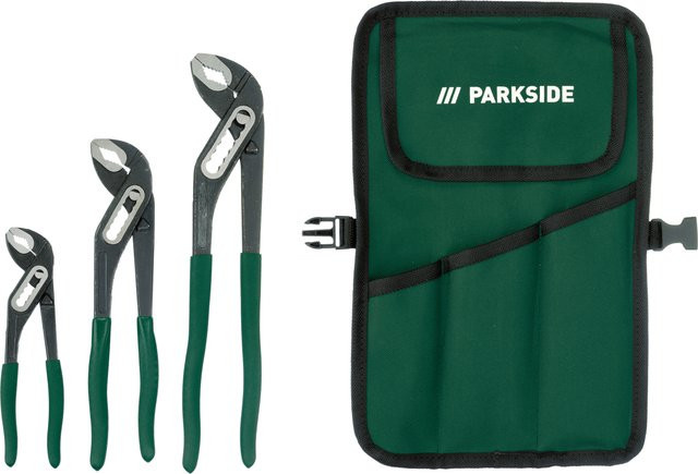 Parkside Rollgabelschlüssel- und Wasserpumpenzangen-Set aus Stahl, 3-teilig, multicolor - Bild 1