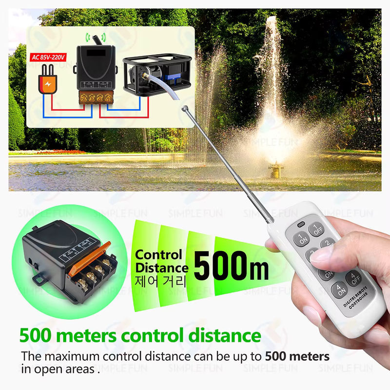 SLMPLEFUN Drahtlose Fernbedienung Lichtschalter mit 433 MHz und 30A High Power Relais Modul für Pumpe, Lampe oder Ventilator, Reichweite 500 Meter, 220 V - Bild 5