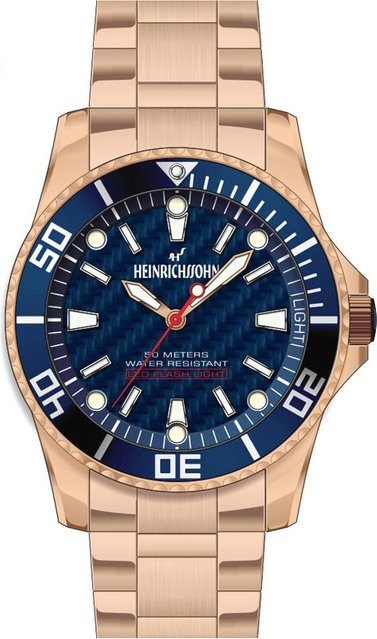 HEINRICHSSOHN Herrenuhr, Quarz, Edelstahl, Blau, 44 mm - Bild 1