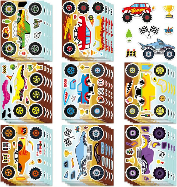 8-teiliges Set dekorative Bigfoot-Monster-Gesichter Aufkleber in Multicolour für DIY-Projekte, Schreibwaren und Accessoires - Bild 1