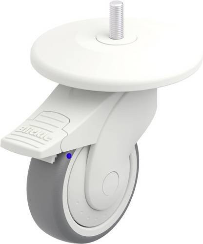 Blickle Kunststoff-Lenkrolle LWKX-TPA 101XKF-11-FI-AMWX125 in Grau und Weiß mit 100 mm Rad-Durchmesser und 100 kg Tragfähigkeit - Bild 1