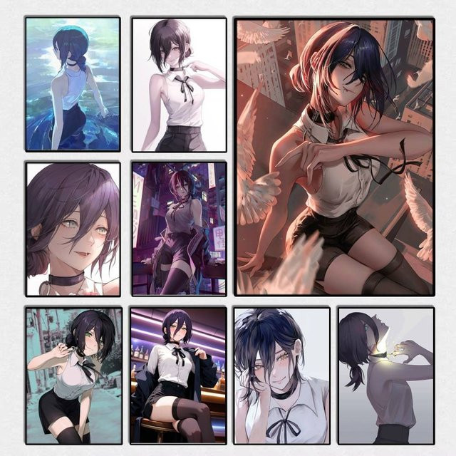 Anime Chainsaw Man Reze Poster Wandaufkleber Bilibili Dekoration Mehrfarbig - Bild 1