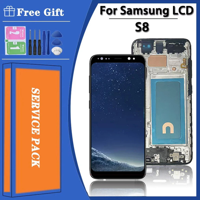 Samsung S8 G950F Ersatz LCD-Display mit Touchscreen Digitizer und Rahmen in Schwarz - Bild 1