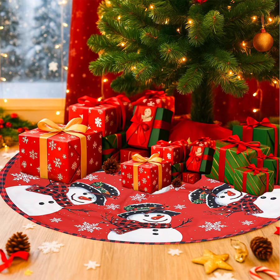 VIKAMA Weihnachtsbaumrock in Rot aus Textil für deine Weihnachtsdekoration im Innen- und Außenbereich - Bild 1