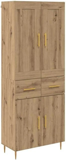 vidaXL Highboard Artisan-Eiche in Braun mit Türen und Schubladen, B/T/H: 69,5 x 34 x 180 cm - Bild 1