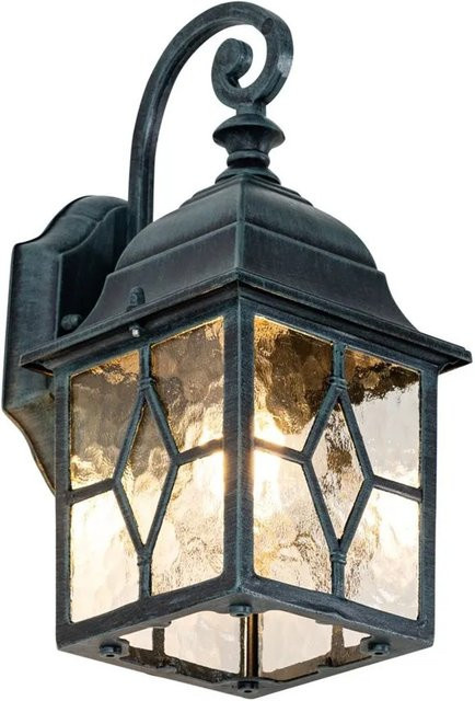 QAZQA Außenwandlaterne London aus Aluminium und Glas in Dunkelgrün für Garten und Terrasse - Bild 1