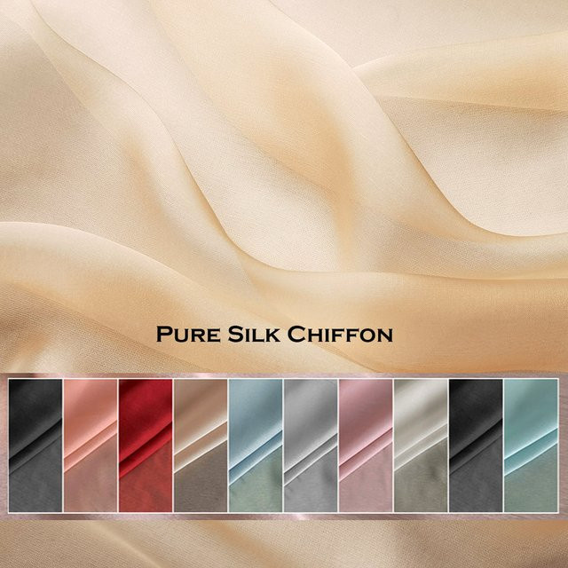 Maulbeer-Chiffonstoff aus reiner Seide in Weiß, Breite: 140 cm (55'') pro Meter - Bild 1