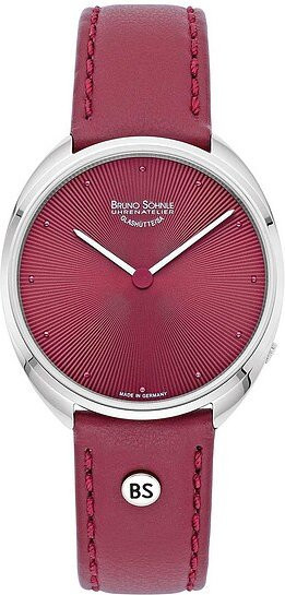 Bruno Söhnle Damenarmbanduhr, Quarz, Edelstahl, 37 mm, Leder, Rot - Bild 1