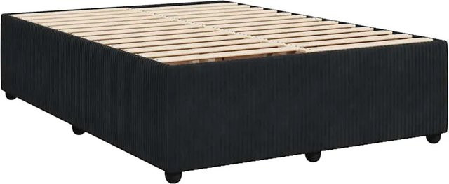 vidaXL Bettgestell mit Samtbezug in Schwarz, B/T/H: 140 x 190 cm - Bild 1