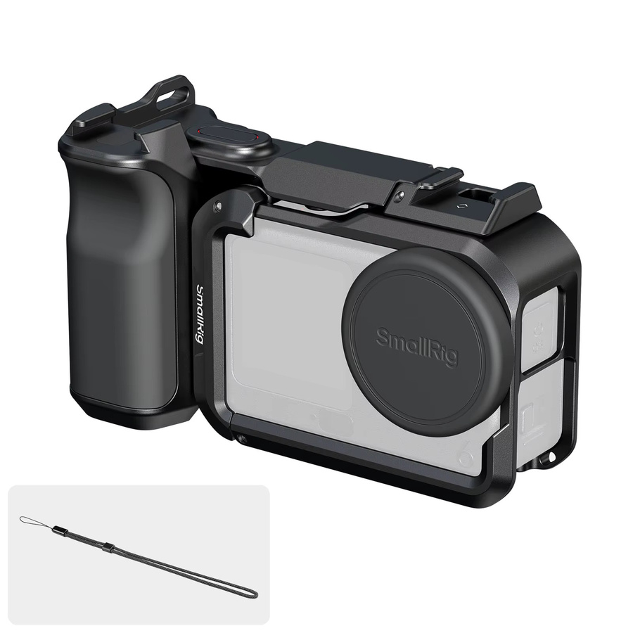 SmallRig Basic Cage Kit für DJI Osmo Action 6 in Schwarz mit Griff und Handschlaufe - Bild 1