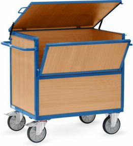 Fetra Holzkastenwagen 2853 mit TPE-Reifen in Blau, Tragkraft 600 kg - Bild 1