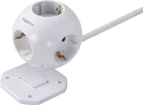 Sygonix Steckdosenwürfel SY-4535062 mit Schutzkontakt in Weiß - Bild 1