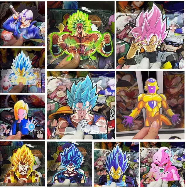 Bandai Dragon Ball Naruto Anime 3D Lentikular Aufkleber Goku, Vegeta, wasserfeste Aufkleber - Bild 1