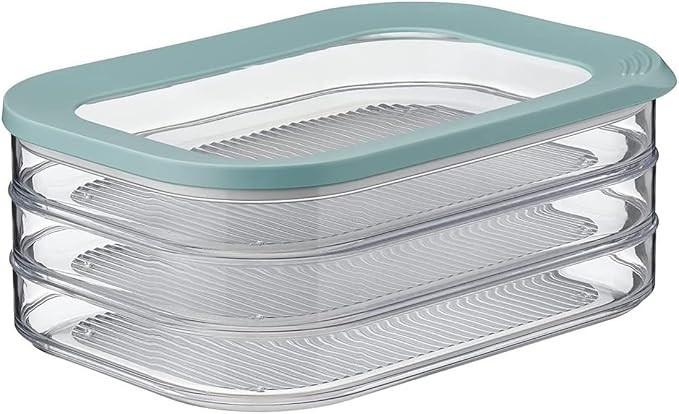 Mepal Modula Vorratsbehälter für Wurstwaren, 3-lagig, Nordic Green, 3 x 550 ml - Bild 1