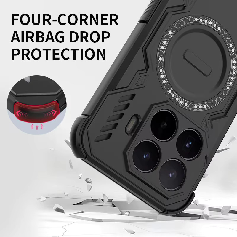 KEYSION Hohlraum-Wärmeableitungshülle für Xiaomi 17T Pro 5G und Xiaomi 17T 5G, magnetische kühlende und stoßfeste Handyhülle aus Silikon und PC, Farbe: Rot - Bild 2