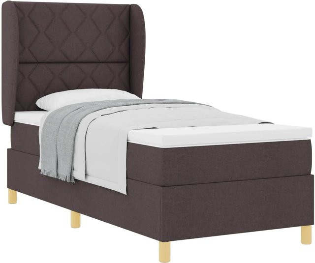 vidaXL Boxspringbett mit Matratze in Braun, B/T/H: 100 x 200 x 33,5 cm - Bild 1