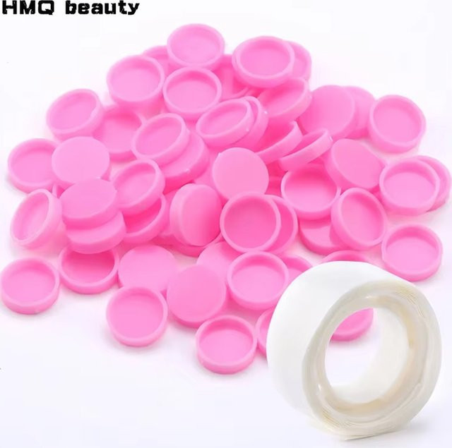 HMQ beauty Wimpern Kleber Halter, 100 Stück, Pink, Matt, Unisex - Bild 1