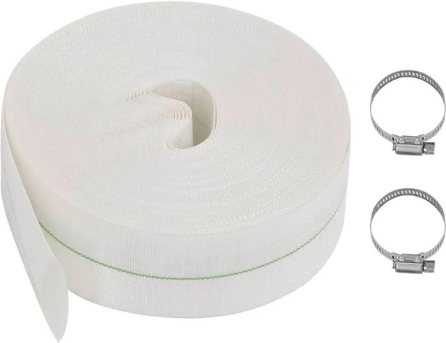 vidaXL Flachschlauch in Weiß, 50 m Länge, aus Polyester und PVC - Bild 1