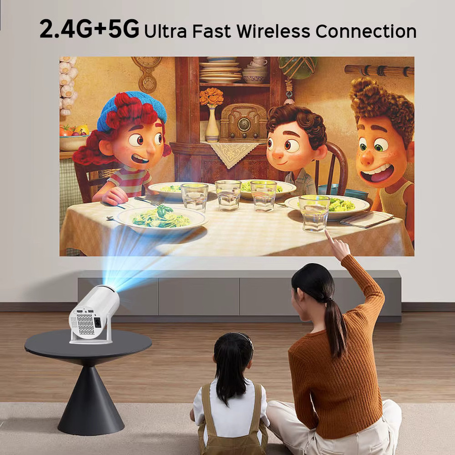 Salange X8Mini Smart-Projektor in Weiß mit Android 14, WiFi6, Bluetooth 5 und Full HD 1080P Unterstützung - Bild 2