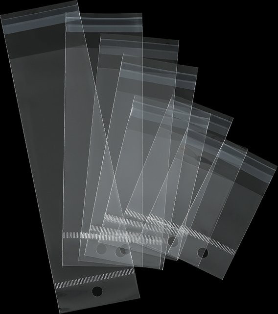 100 Stück transparente selbstklebende OPP-Beutel aus Kunststoff von St.kunkka zum Aufhängen und Aufbewahren - Bild 1