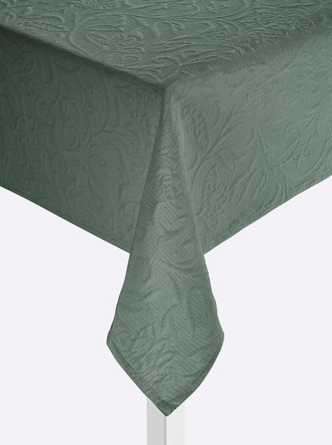 Bügelfreie Tischdecke von Heine in Grün aus Baumwoll-Polyester-Mischgewebe - Bild 1