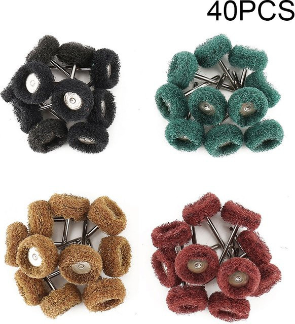 Toorise 40-teiliges Mini-Bohrer-Schleifbürsten-Set aus Nylon in Multicolor mit 25 mm Durchmesser und 3 mm Schaft für Dremel Rotationswerkzeug-Zubehör - Bild 1