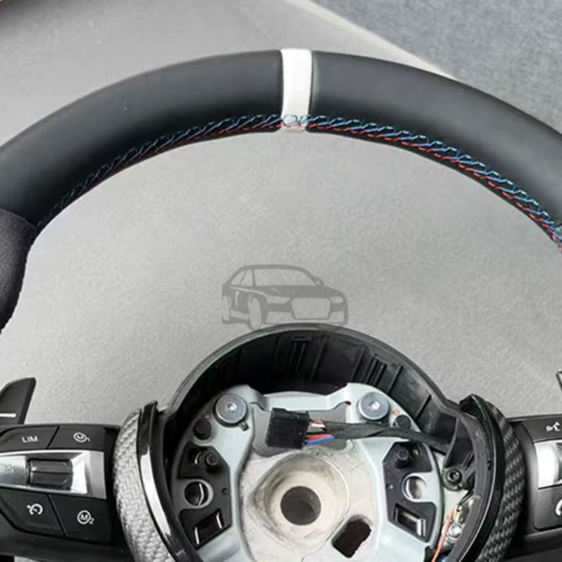 Sportlenkrad aus Alcantara für BMW F30 F10 F31 F20 E60 E90 in Schwarz - Bild 6