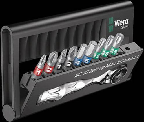Wera Bit-Check 10 Zyklop Mini BiTorsion Bit-Set, 10-teilig, mehrfarbig - Bild 1