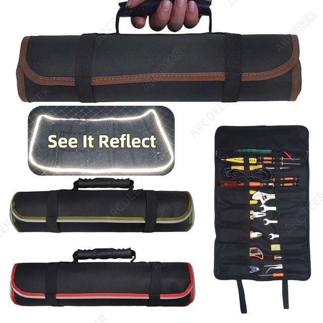 ARC DEER Roll-Up Werkzeugtaschen-Organizer mit 22 Beuteln, wasserdichte und tragbare Werkzeug-Aufbewahrungstasche für Mechaniker und Elektriker - Bild 1
