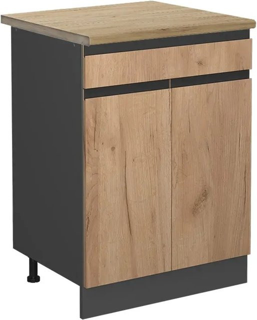 Vicco Küchenunterschrank R-Line Goldkraft Eiche und Anthrazit B: 80 cm - Bild 1