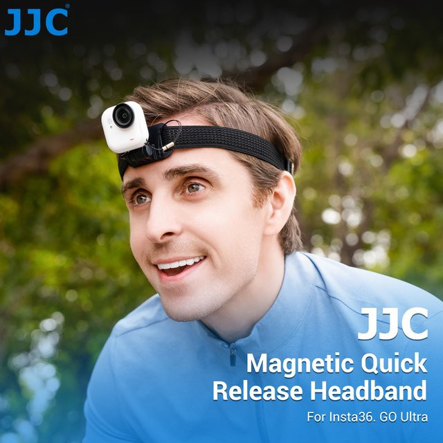 JJC Magnetisches Kopfband für Insta360 GO Ultra, verstellbarer POV-Kopfgurt in Schwarz für Vlog, Selfie und Reisen - Bild 1